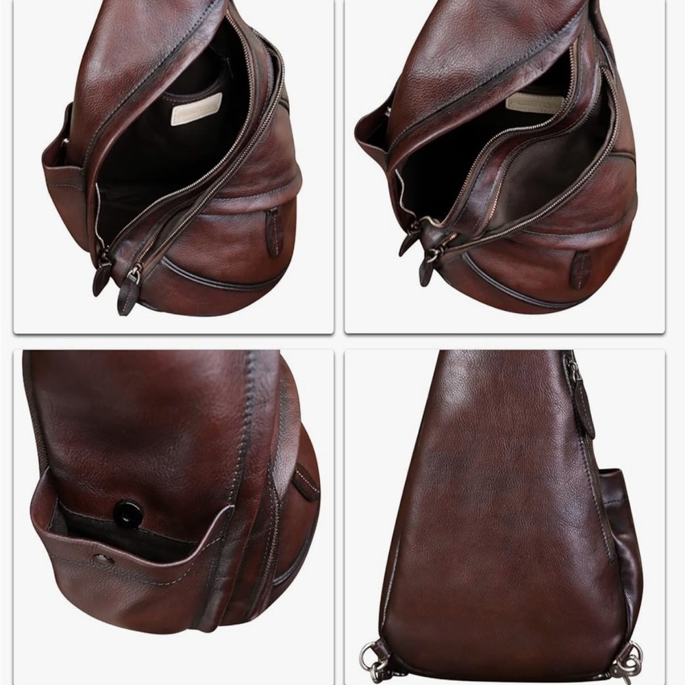 Genuine Leather Sling Bag - Picture 4 of 6